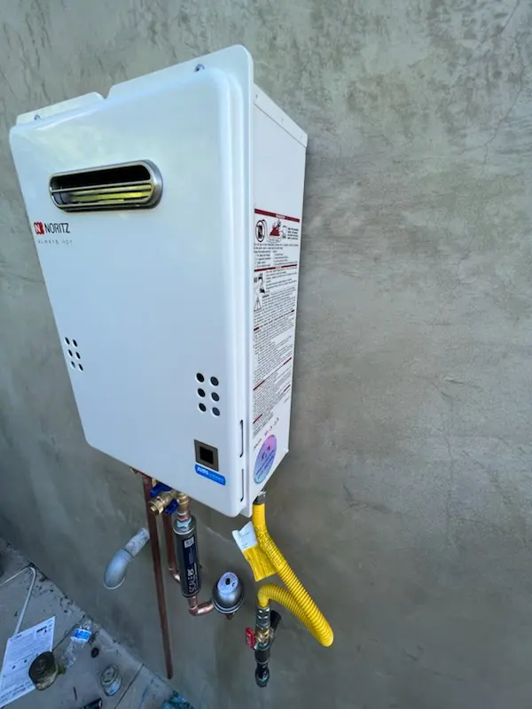 Tankless water heater installation for Milestone homes